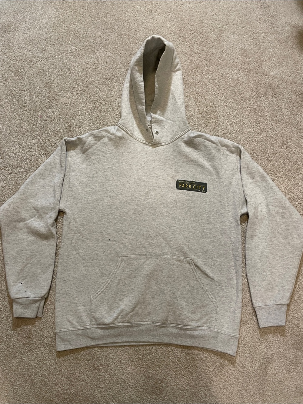 Jerzees Beige Park City Hooded Sweatshirt